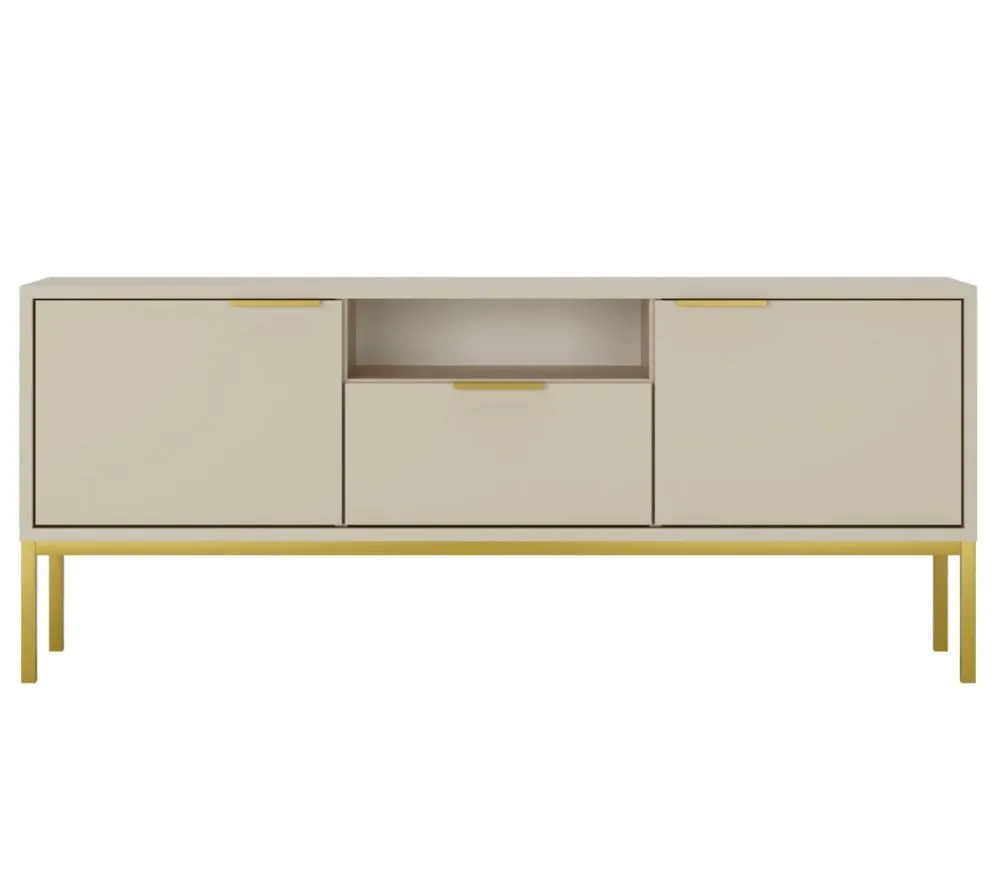 Szafka RTV AUSTIN 135 kaszmir/złota z cichym domykiem I sklep meblowy MIRAT. styl GLAMOUR kolekcja AUSTIN