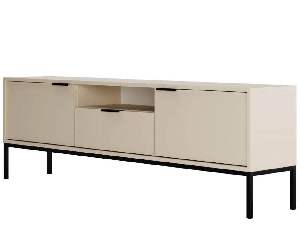 Szafka RTV AUSTIN 175 kaszmir/czarna pod telewizor do salonu I sklep meblowy MIRAT. styl GLAMOUR kolekcja AUSTIN