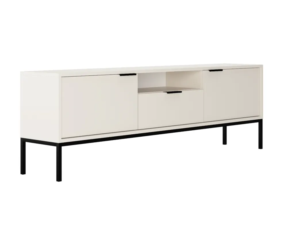 Szafka RTV stojąca AUSTIN 175 biała/czarna I sklep meblowy MIRAT. styl GLAMOUR kolekcja AUSTIN