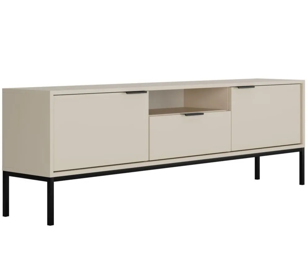 Szafka RTV AUSTIN 175 kaszmir/czarna pod telewizor do salonu I sklep meblowy MIRAT. styl GLAMOUR kolekcja AUSTIN