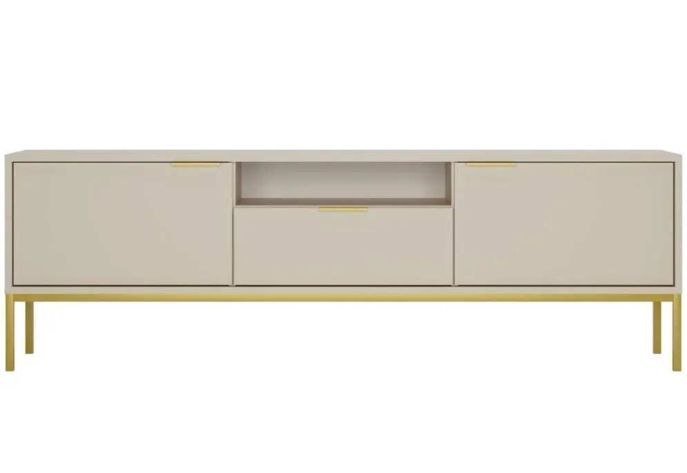 Szafka RTV AUSTIN 175 kaszmir/złota na złotych metalowych nogach I sklep meblowy MIRAT. styl GLAMOUR kolekcja AUSTIN