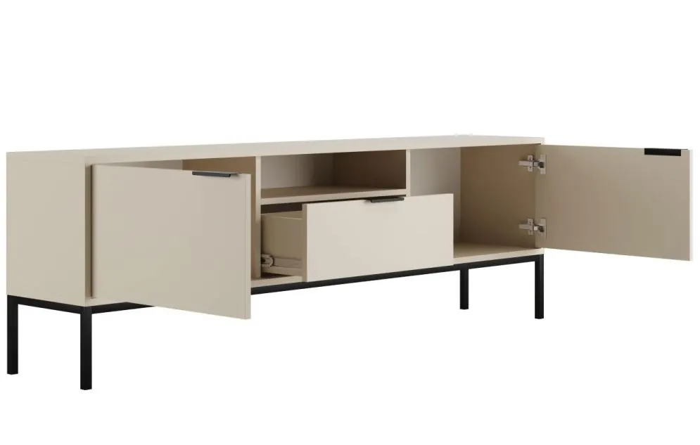 Szafka RTV AUSTIN 175 kaszmir/czarna pod telewizor do salonu I sklep meblowy MIRAT. styl GLAMOUR kolekcja AUSTIN