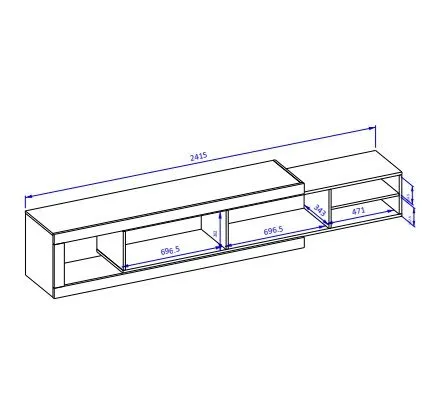 Szafka RTV SINTRA 2K 200(241)cm dąb samdal/biały połysk rozsuwana I sklep meblowy MIRAT. styl SKANDYNAWSKI