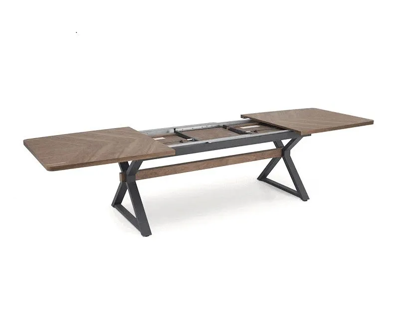 Stół rozkładany BARON 200(350)x100 orzechowy/czarny duży I sklep meblowy MIRAT. styl LOFT