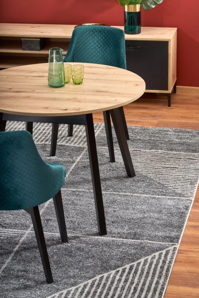 Stół RUBEN 102(142)x102 dąb artisan rozkładany okrągły | MIRAT. w stylu LOFT kolekcja