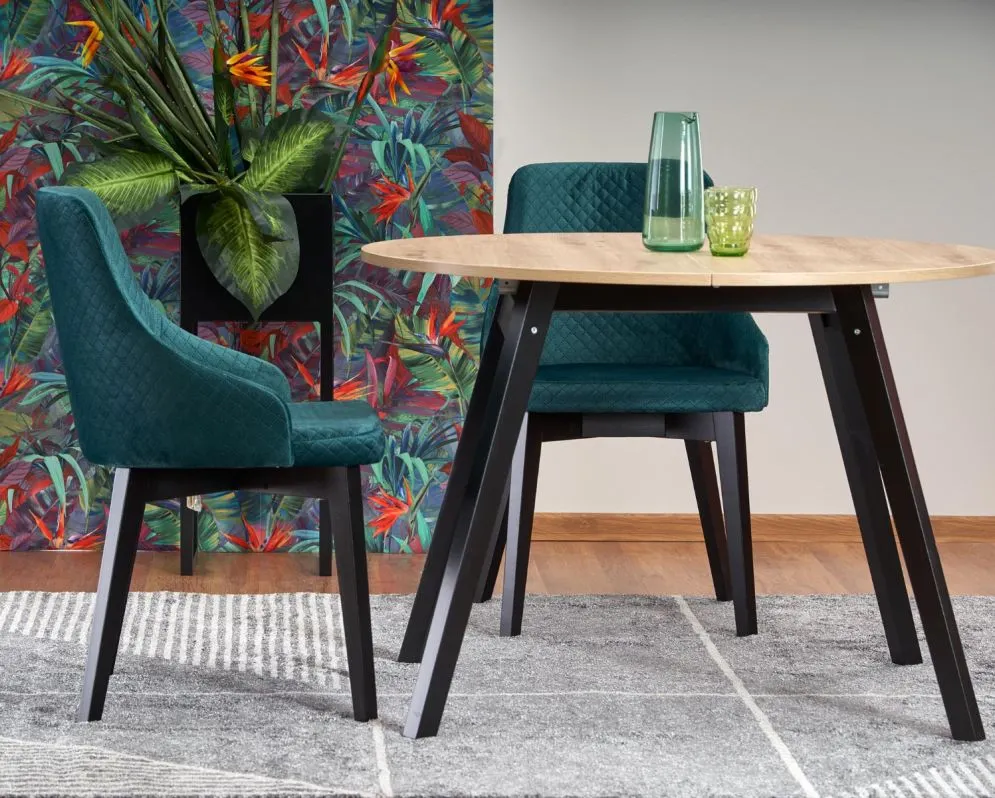 Stół RUBEN 102(142)x102 dąb artisan rozkładany okrągły | MIRAT. w stylu LOFT kolekcja