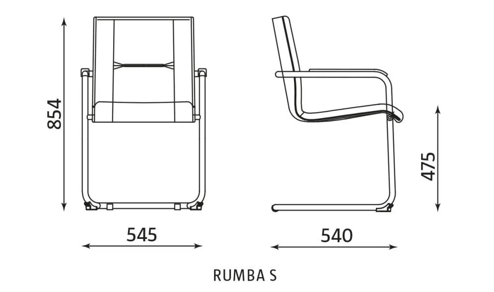 Krzesło RUMBA V14N czarne konferencyjne z podłokietnikami | MIRAT.