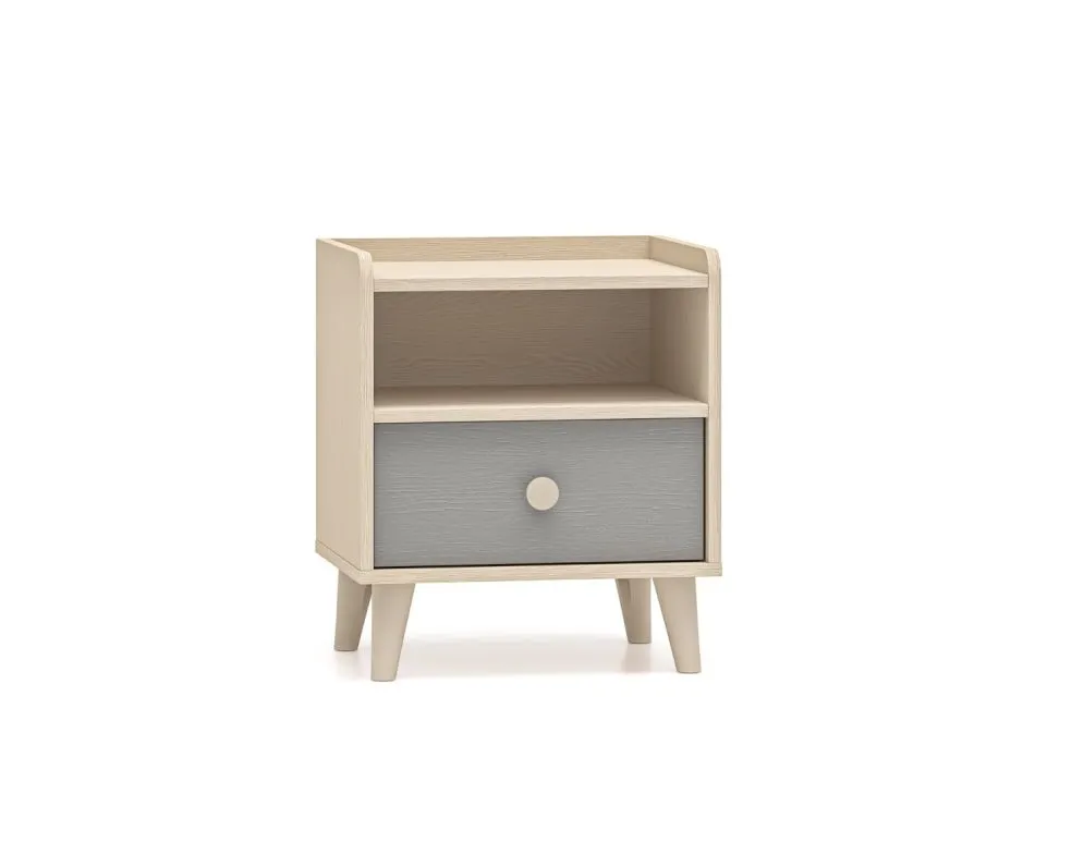 Szafka nocna dziecięca MEVEL szara I sklep meblowy MIRAT. styl PASTELE kolekcja MEVEL