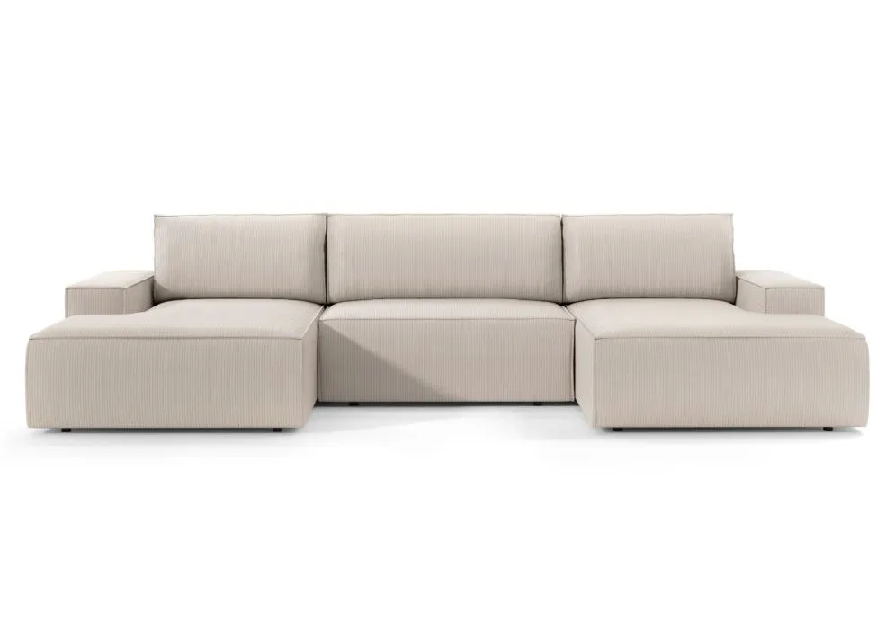 Narożnik z funkcją spania FELICIA U1 kremowy sztruksowy I sklep meblowy MIRAT.