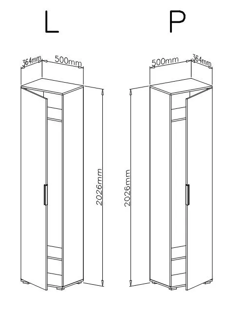Szafa CLIF SL-50 dąb artisan/antracyt do przedpokoju wysoka I sklep meblowy MIRAT.  kolekcja CLIF
