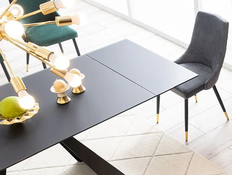 Stół SALVADORE 160(240)x90 czarny mat ze szkła hartowanego | MIRAT. w stylu  kolekcja