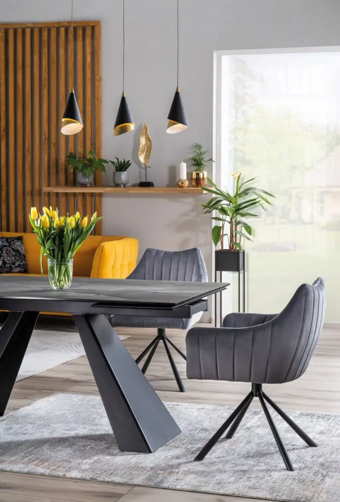 Stół SALVADORE CERAMIC 180(260)x90 szary I sklep meblowy MIRAT. styl LOFT