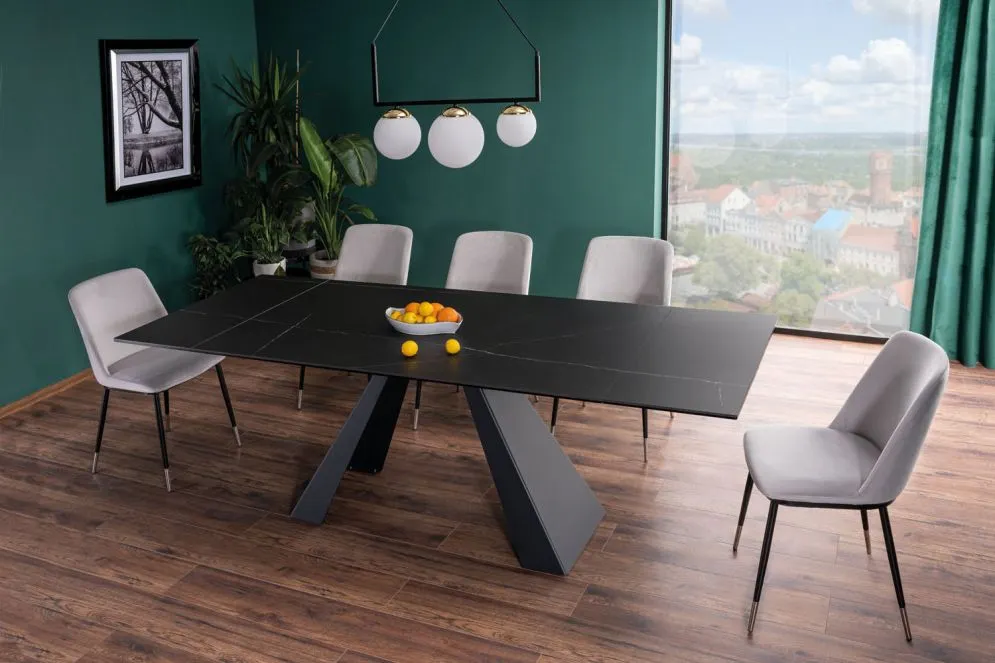 Stół SALVADORE CERAMIC 160(240)x90 czarny I sklep meblowy MIRAT. styl LOFT