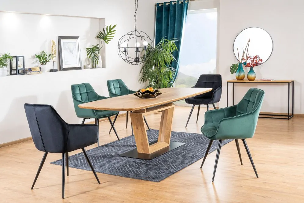 Krzesło LILIA VELVET zielone welurowe z podłokietnikami | MIRAT. styl GLAMOUR, LOFT