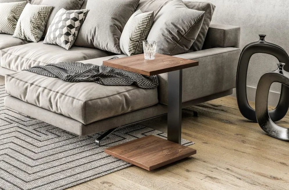 Stolik kawowy SATURN 40x40 dąb stirling mały I sklep meblowy MIRAT. styl LOFT