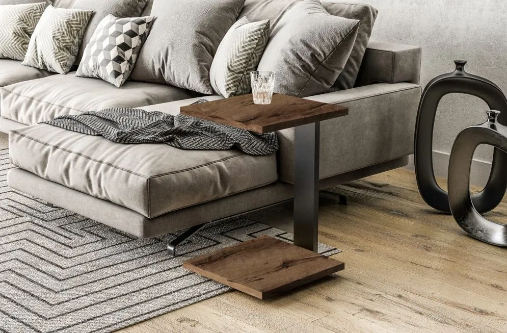 Stolik kawowy SATURN 40x40 dąb monastery industrialny I sklep meblowy MIRAT. styl LOFT