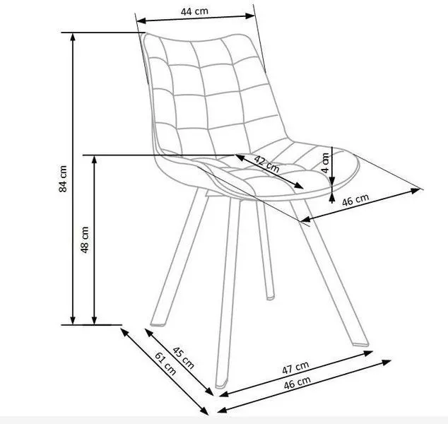Krzesło tapicerowane K332 VELVET zielone z przeszyciami | MIRAT.
