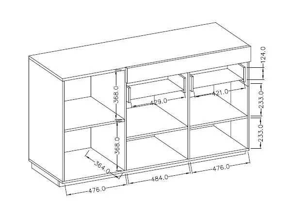 Komoda SILKE 3D1S 150cm matera/dąb wotan z szufladą I sklep meblowy MIRAT. styl SKANDYNAWSKI kolekcja SILKE