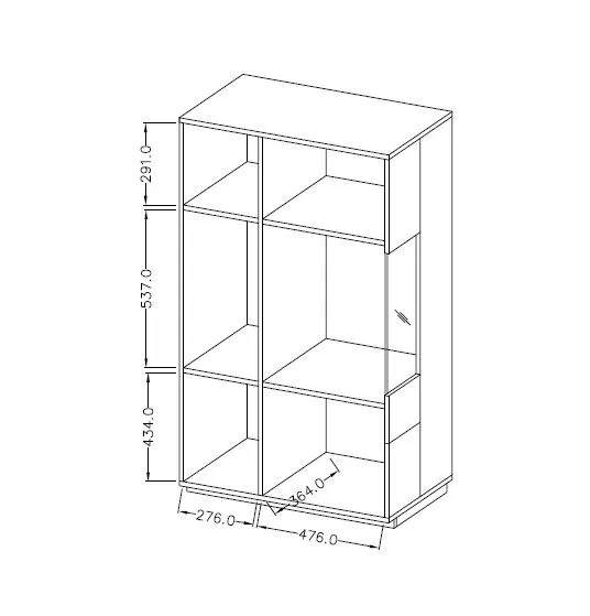 Trwała witryna niska SILKE 2D 80cm matera/dąb wotan prawa I sklep meblowy MIRAT. styl SKANDYNAWSKI kolekcja SILKE