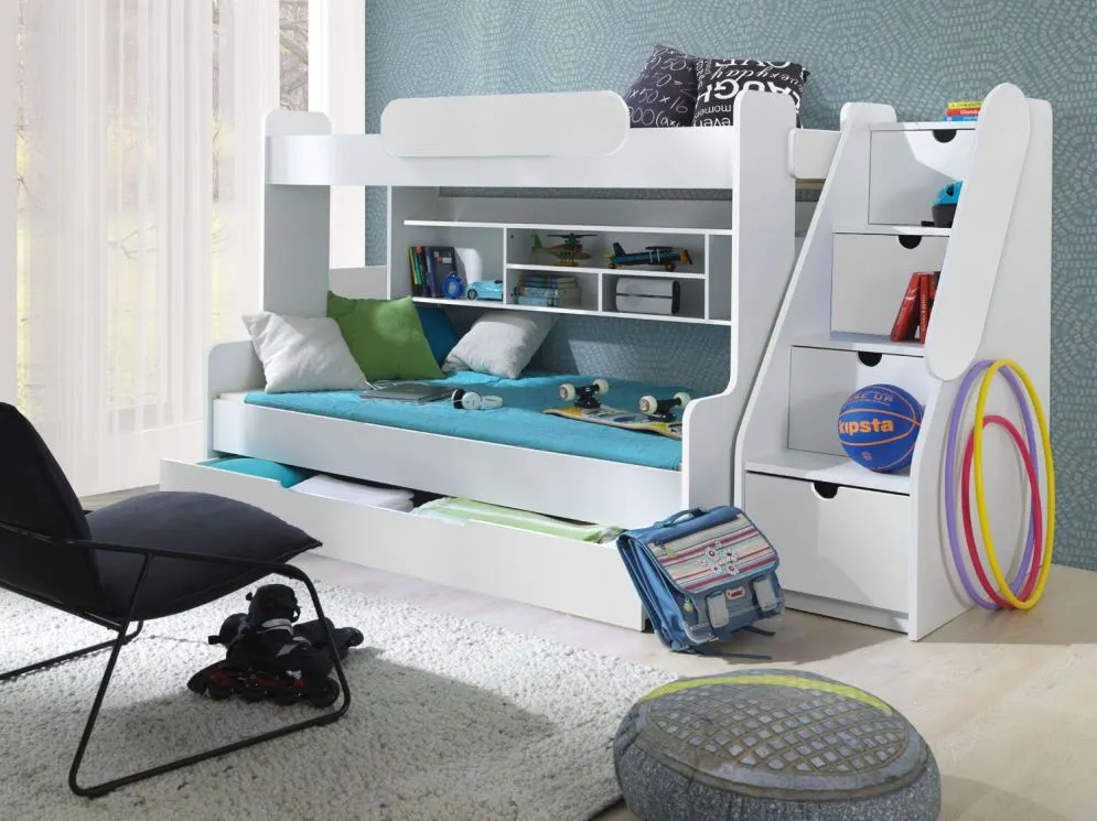 Łóżko wielofunkcyjne REESE 200x120 białe drewniane dla dzieci | MIRAT. w stylu  kolekcja