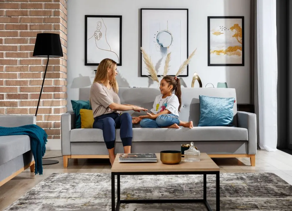 Sofa rozkładana z funkcją spania SELENE VELVET zielona w stylu glamour | MIRAT.
