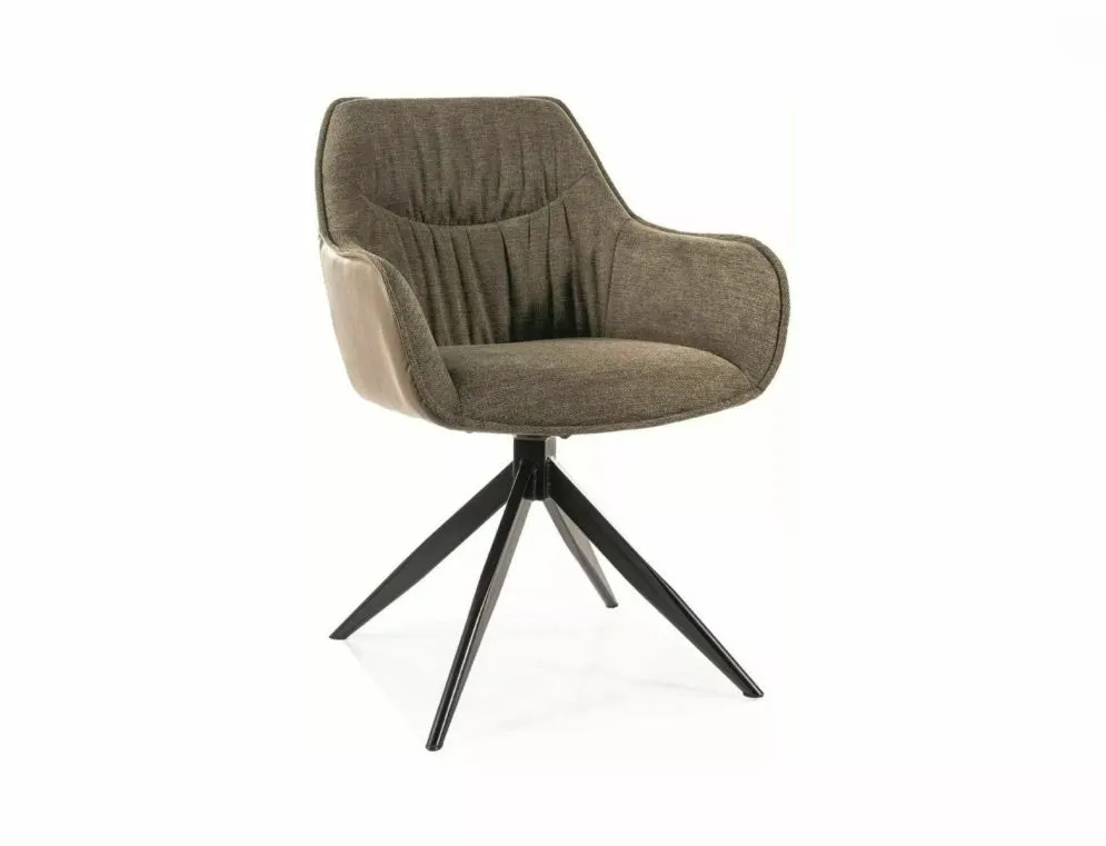 Krzesło tapicerowane SEMPRE BREGO oliwkowe obracane loftowe I sklep meblowy MIRAT. styl LOFT
