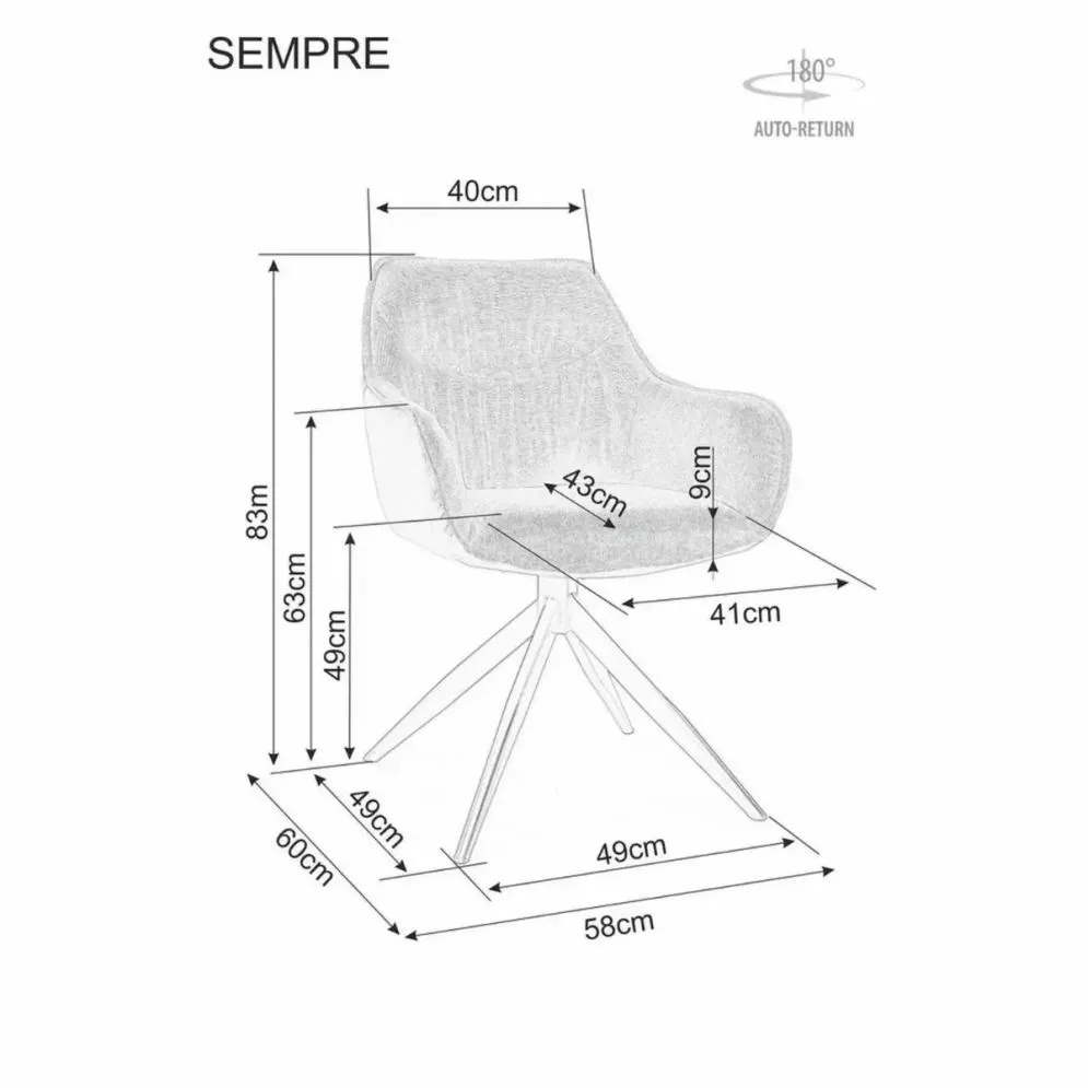 Krzesło tapicerowane SEMPRE BREGO oliwkowe obracane loftowe I sklep meblowy MIRAT. styl LOFT