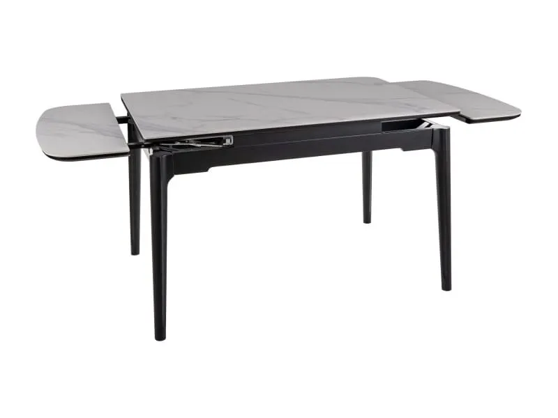 Stół ceramiczny Sento 120-180 cm biały marmur/ czarny rozkładany | MIRAT styl LOFT