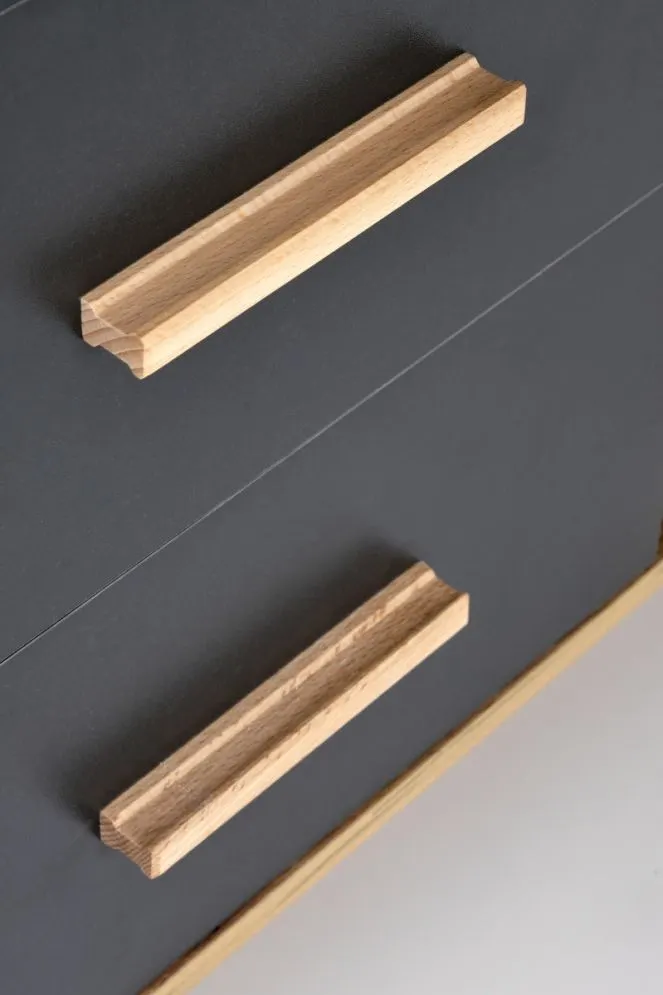 Biurko regulowane SERGIO XL antracyt/dąb z szafką | MIRAT. w stylu LOFT kolekcja