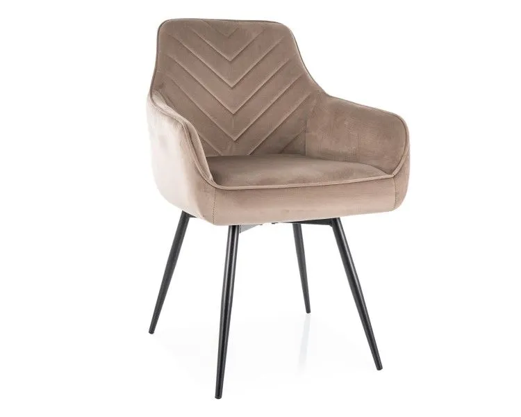 Krzesło tapicerowane SERVIO VELVET ciemnobeżowe obracane I sklep meblowy MIRAT. styl KLASYCZNY