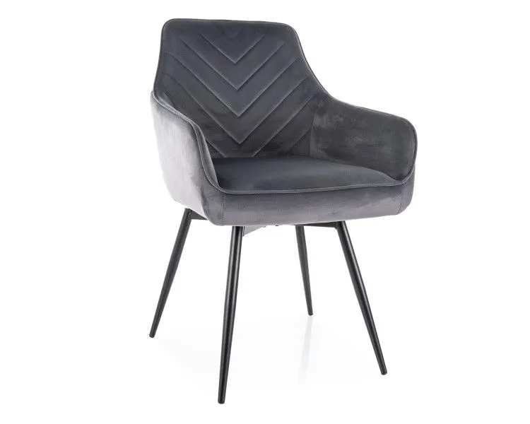 Krzesło tapicerowane SERVIO VELVET szare obracane I sklep meblowy MIRAT. styl KLASYCZNY