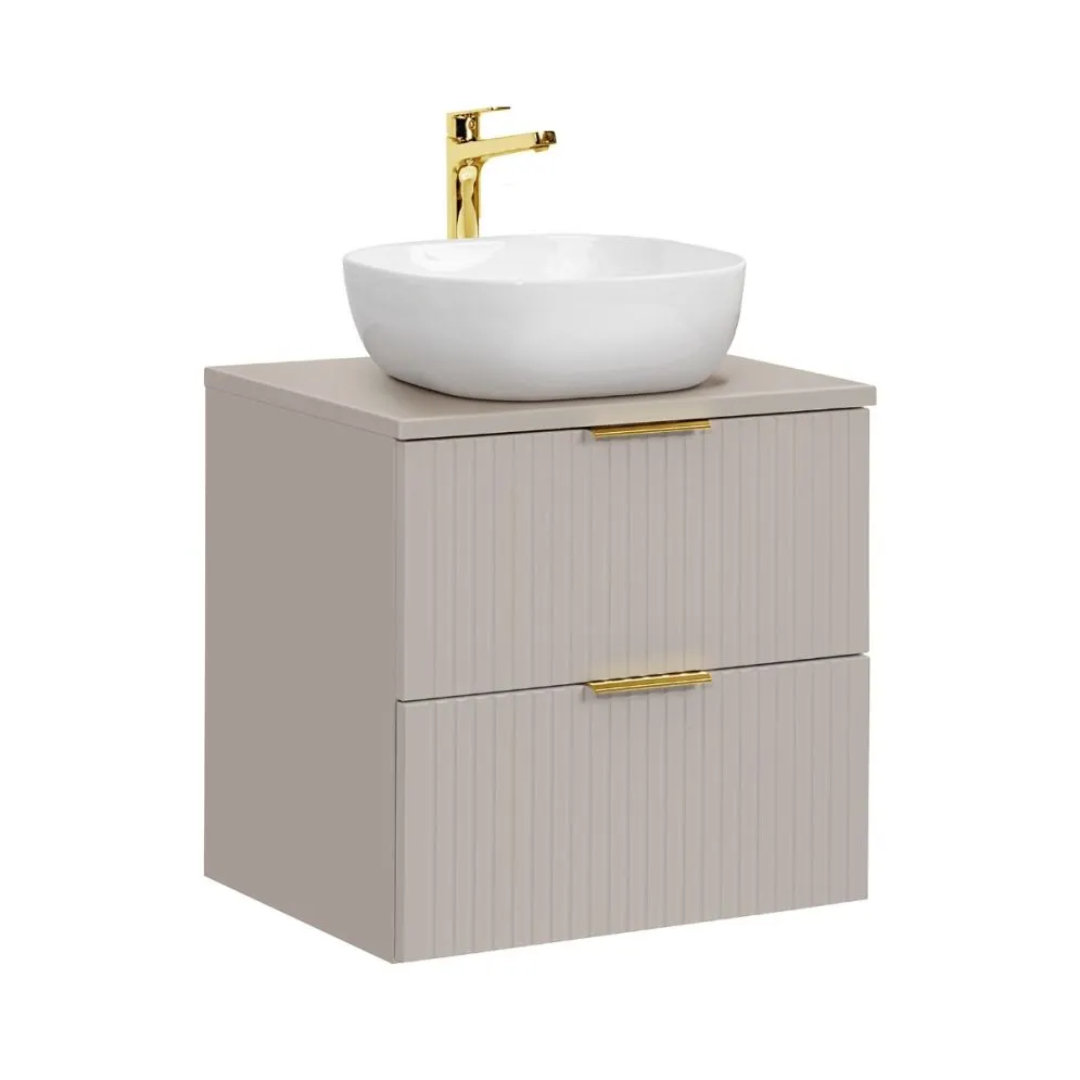 Szafka pod umywalkę ADEL CASHMERE 82-60-2S 60cm kaszmirowa glamour I sklep meblowy MIRAT. styl GLAMOUR, RYFLOWANY kolekcja ADEL