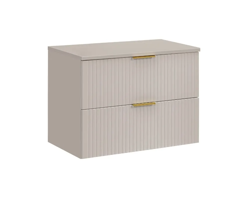 Szafka pod umywalkę ADEL CASHMERE 82-80-2S 80cm kaszmirowa z szufladami I sklep meblowy MIRAT. styl GLAMOUR, RYFLOWANY kolekcja ADEL
