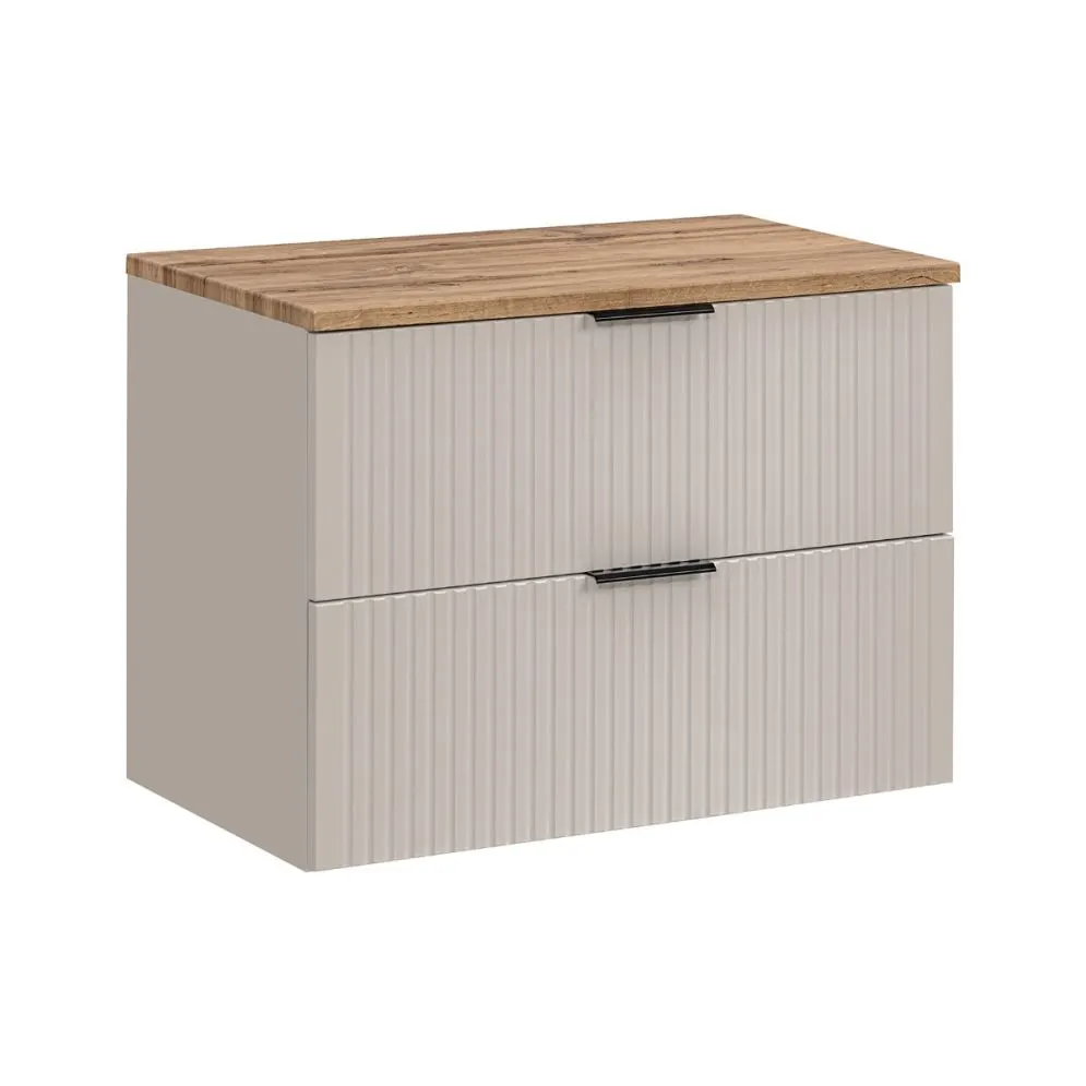 Szafka pod umywalkę ADEL CASHMERE 82-80-2S 80cm kaszmirowa z szufladami I sklep meblowy MIRAT. styl GLAMOUR, RYFLOWANY kolekcja ADEL