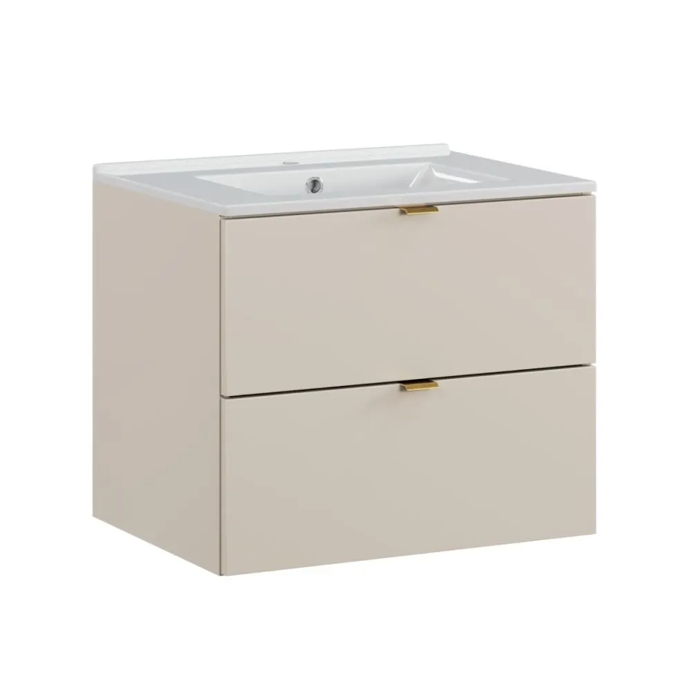 Wisząca szafka pod umywalkę DALIA CASHMERE 2S 60cm kaszmirowy mat I sklep meblowy MIRAT. styl SKANDYNAWSKI kolekcja DALIA CD