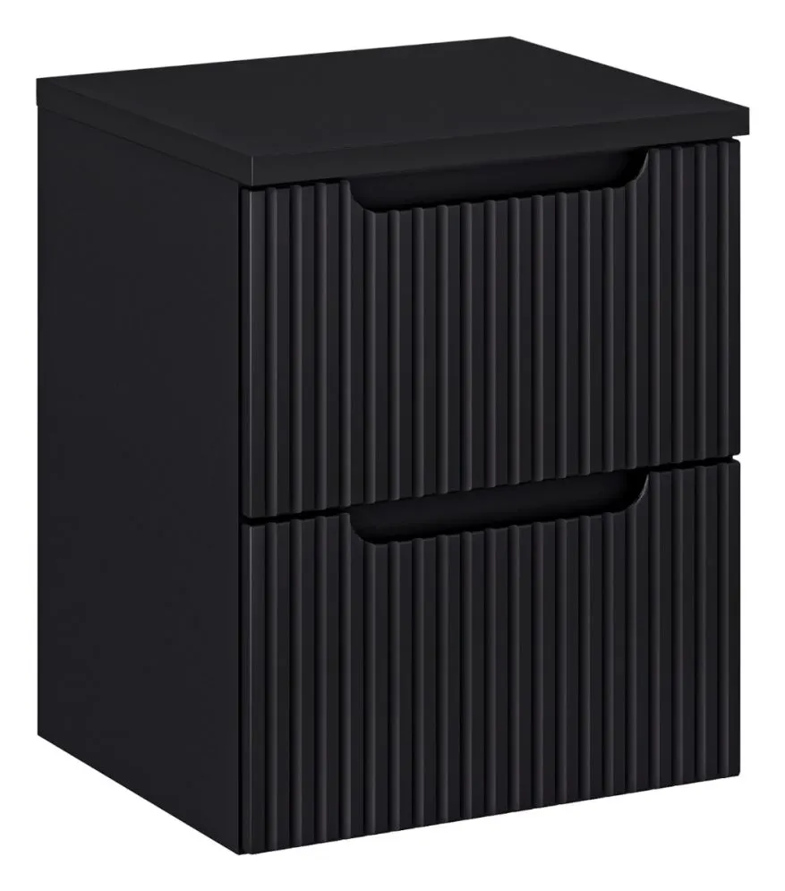 Szafka pod umywalkę NOVA BLACK 82-50-2S 50cm czarna z szufladami I sklep meblowy MIRAT. styl RYFLOWANY