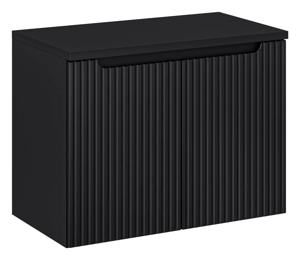 Szafka pod umywalkę NOVA BLACK 82-80-2D 80cm czarna ryflowana I sklep meblowy MIRAT. styl RYFLOWANY