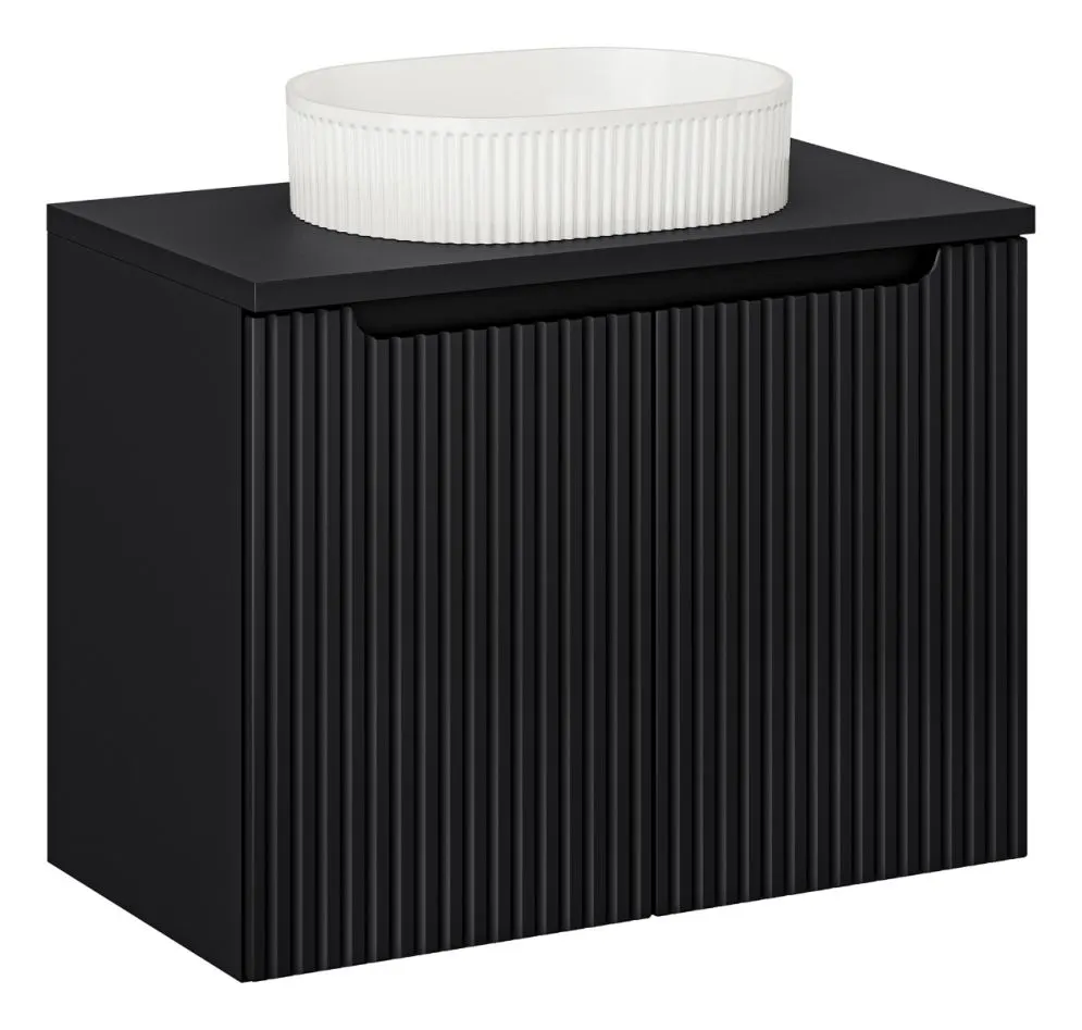 Szafka pod umywalkę NOVA BLACK 82-80-2D 80cm czarna ryflowana I sklep meblowy MIRAT. styl RYFLOWANY