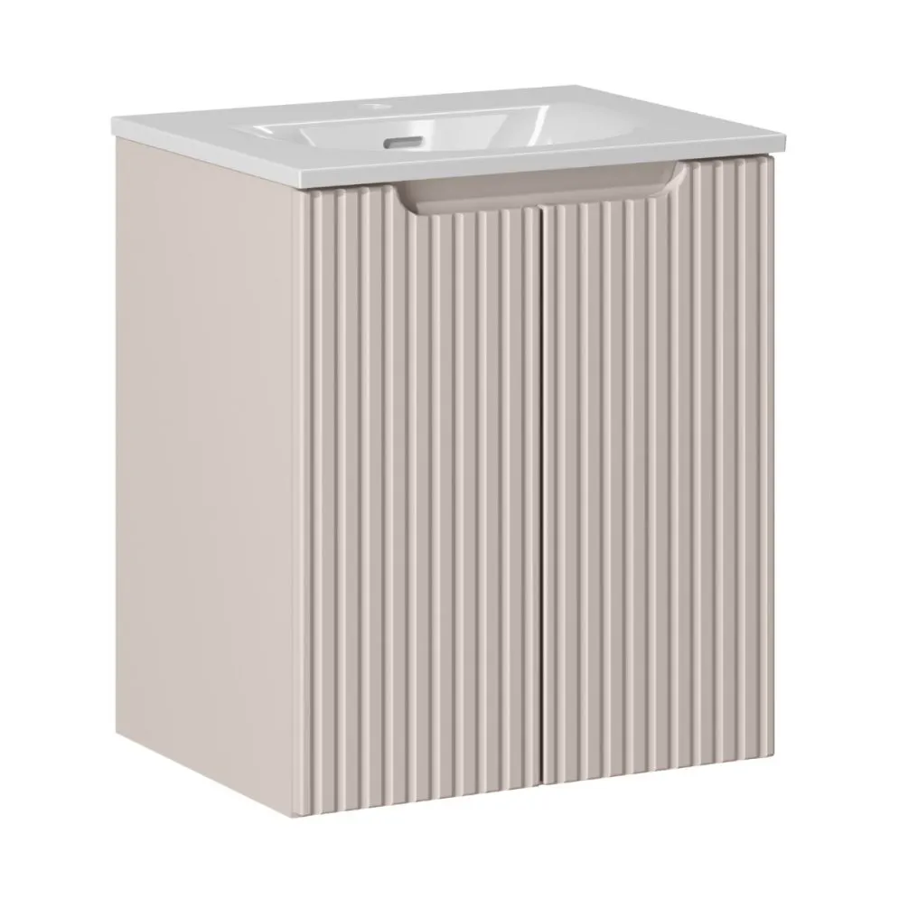 Szafka pod umywalkę NOVA CASHMERE 82-50-2D 50cm kaszmirowa z cichym domykiem I sklep meblowy MIRAT. styl RYFLOWANY