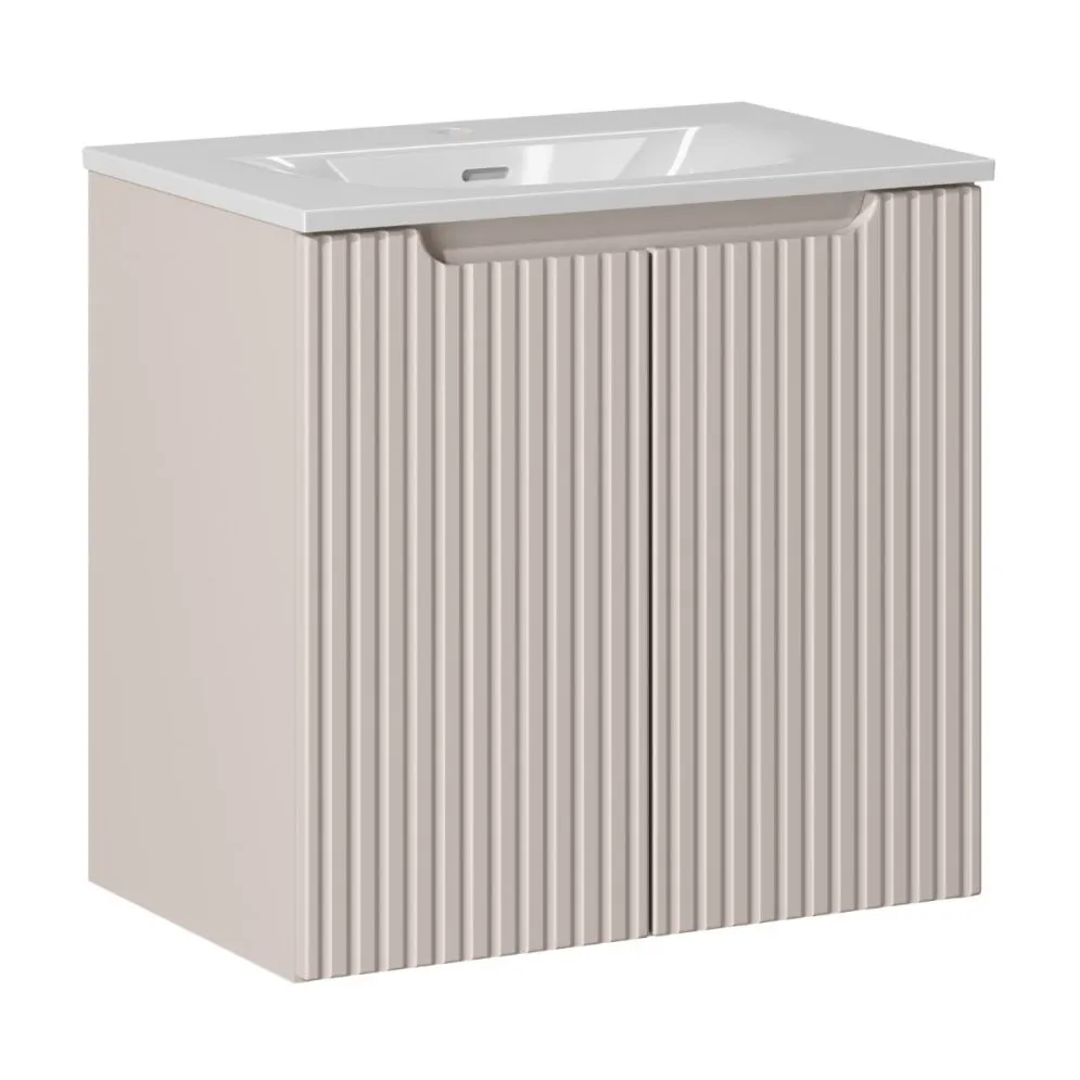 Szafka pod umywalkę NOVA CASHMERE 82-60-2D 60cm kaszmirowa wisząca I sklep meblowy MIRAT. styl RYFLOWANY