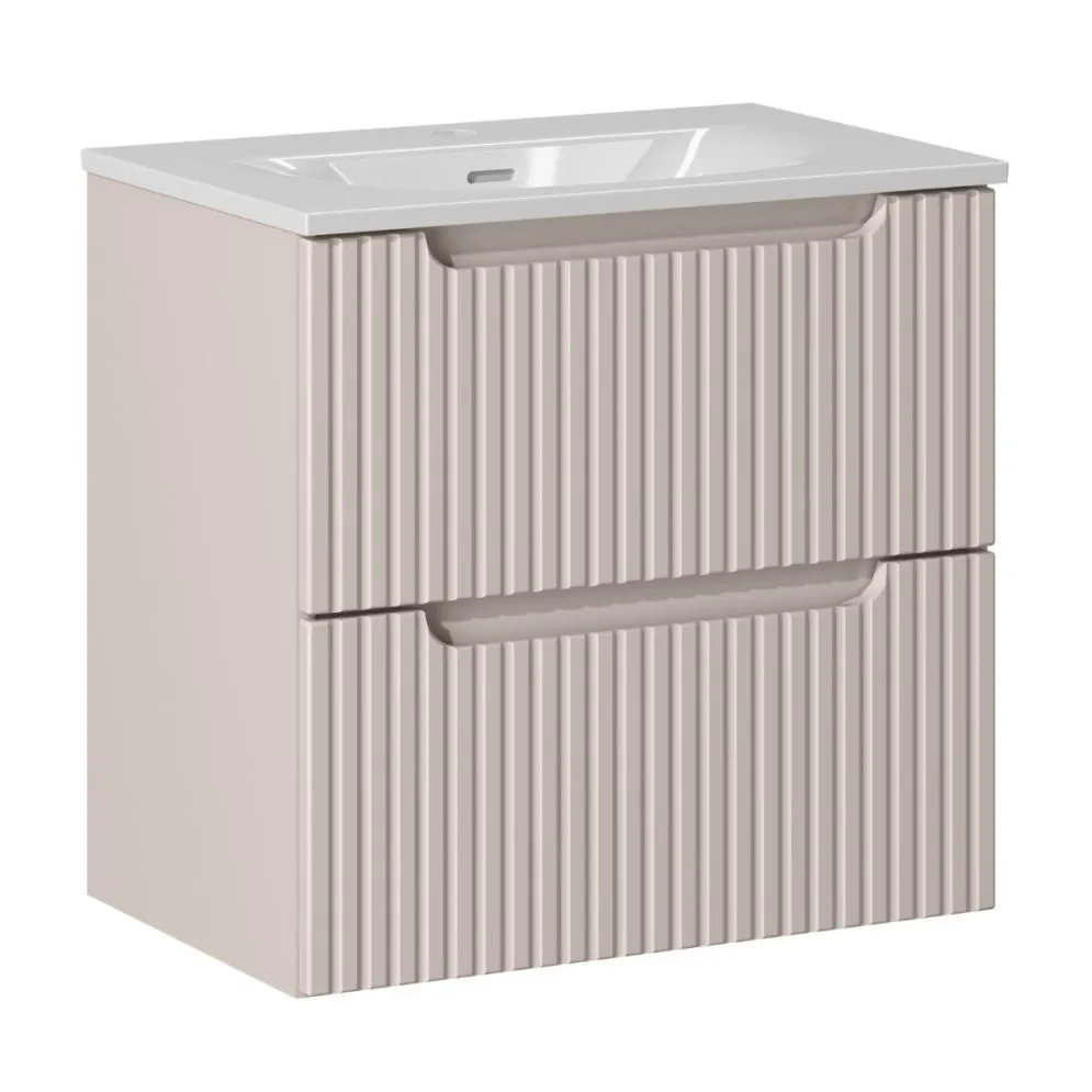Szafka pod umywalkę NOVA CASHMERE 82-60-2S 60cm kaszmirowa z szufladami I sklep meblowy MIRAT. styl RYFLOWANY