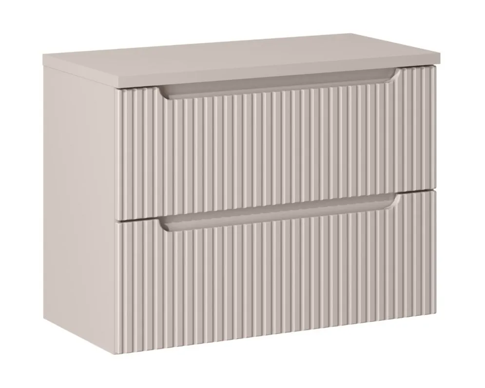 Szafka pod umywalkę NOVA CASHMERE 82-80-2S 80cm kaszmirowa z szufladami I sklep meblowy MIRAT. styl RYFLOWANY
