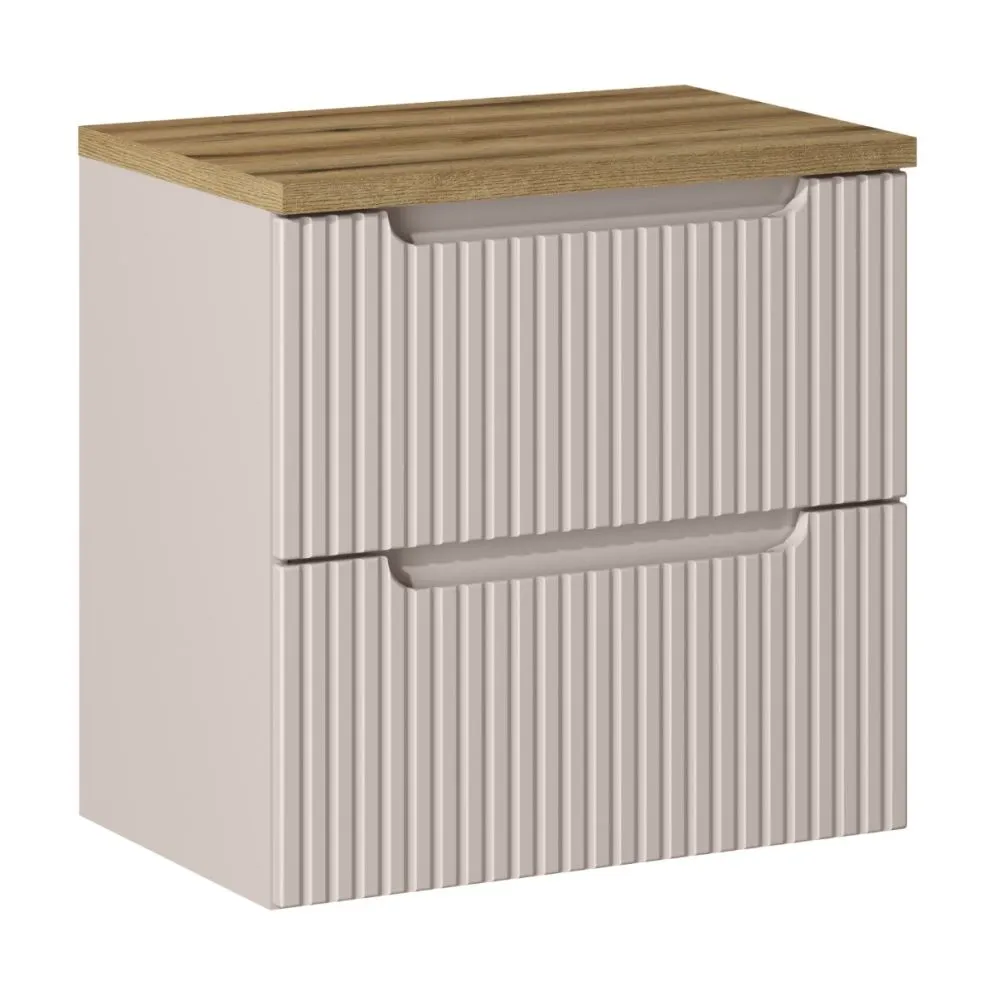 Szafka pod umywalkę NOVA CASHMERE 82-60-2S 60cm kaszmirowa z szufladami I sklep meblowy MIRAT. styl RYFLOWANY