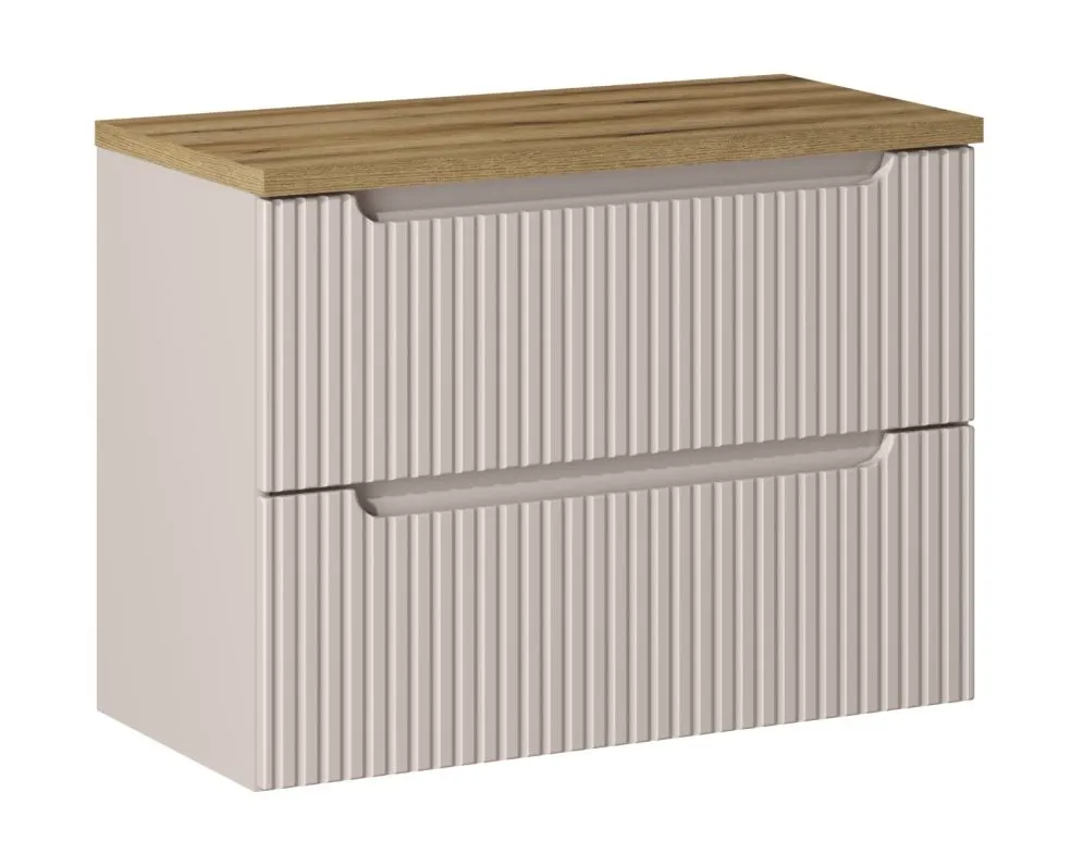 Szafka pod umywalkę NOVA CASHMERE 82-80-2S 80cm kaszmirowa z szufladami I sklep meblowy MIRAT. styl RYFLOWANY