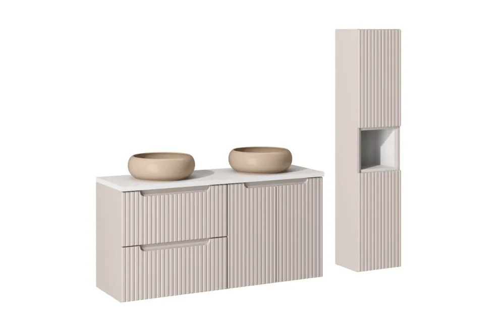 Szafka pod umywalkę NOVA CASHMERE 82-60-2D 60cm kaszmirowa wisząca I sklep meblowy MIRAT. styl RYFLOWANY