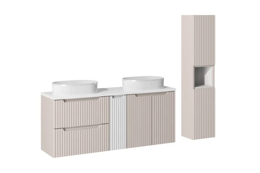 Szafka pod umywalkę NOVA CASHMERE 82-60-2D 60cm kaszmirowa wisząca I sklep meblowy MIRAT. styl RYFLOWANY