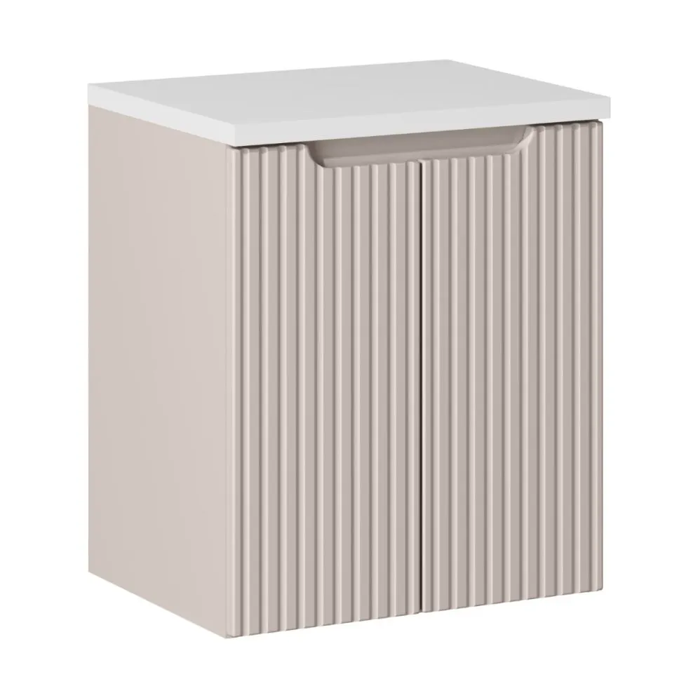 Szafka pod umywalkę NOVA CASHMERE 82-50-2D 50cm kaszmirowa z cichym domykiem I sklep meblowy MIRAT. styl RYFLOWANY