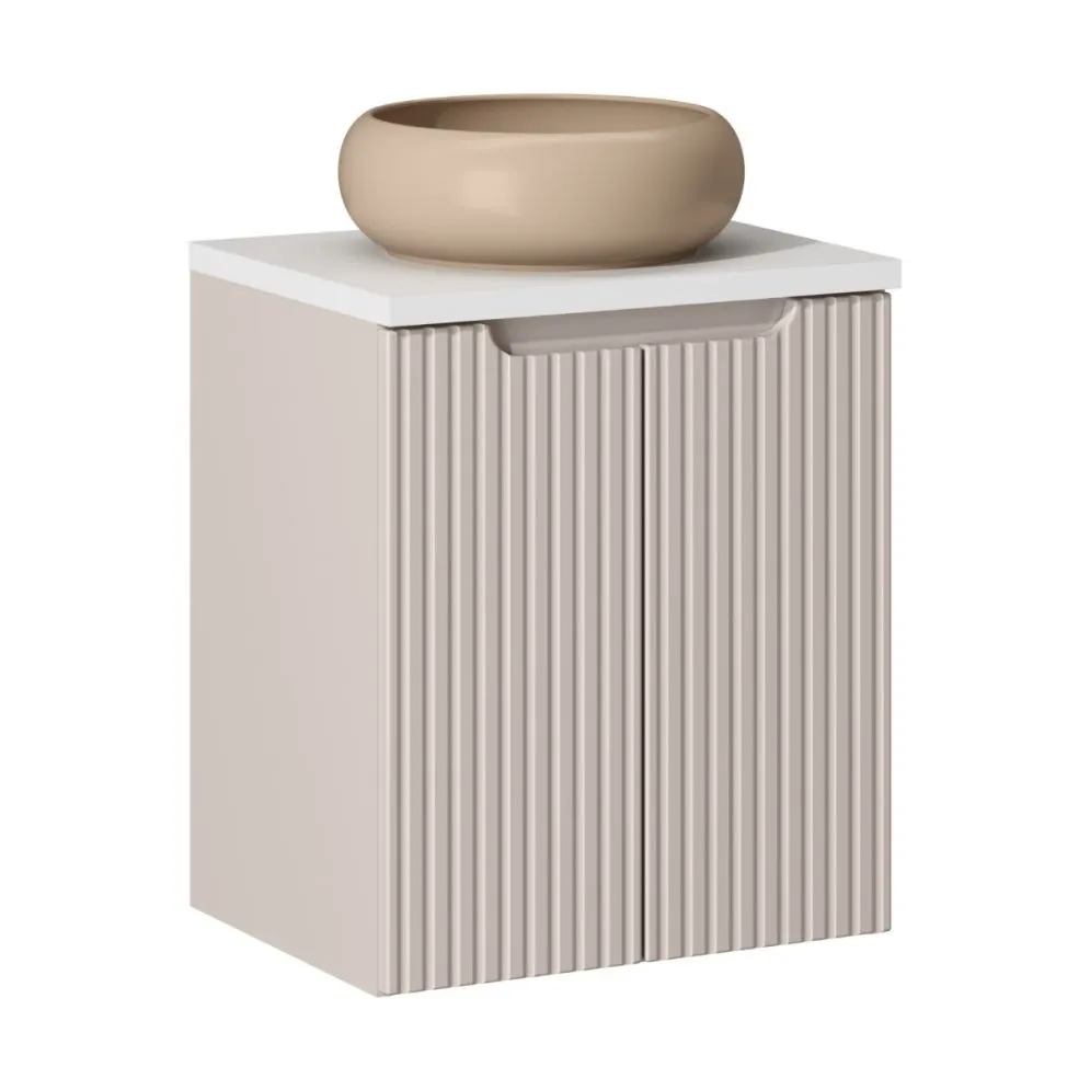 Szafka pod umywalkę NOVA CASHMERE 82-50-2D 50cm kaszmirowa z cichym domykiem I sklep meblowy MIRAT. styl RYFLOWANY