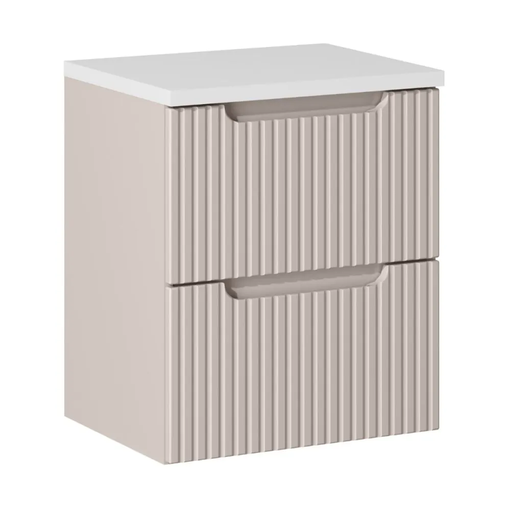 Szafka pod umywalkę NOVA CASHMERE 82-50-2S 50cm kaszmirowa ryflowane fronty I sklep meblowy MIRAT. styl RYFLOWANY