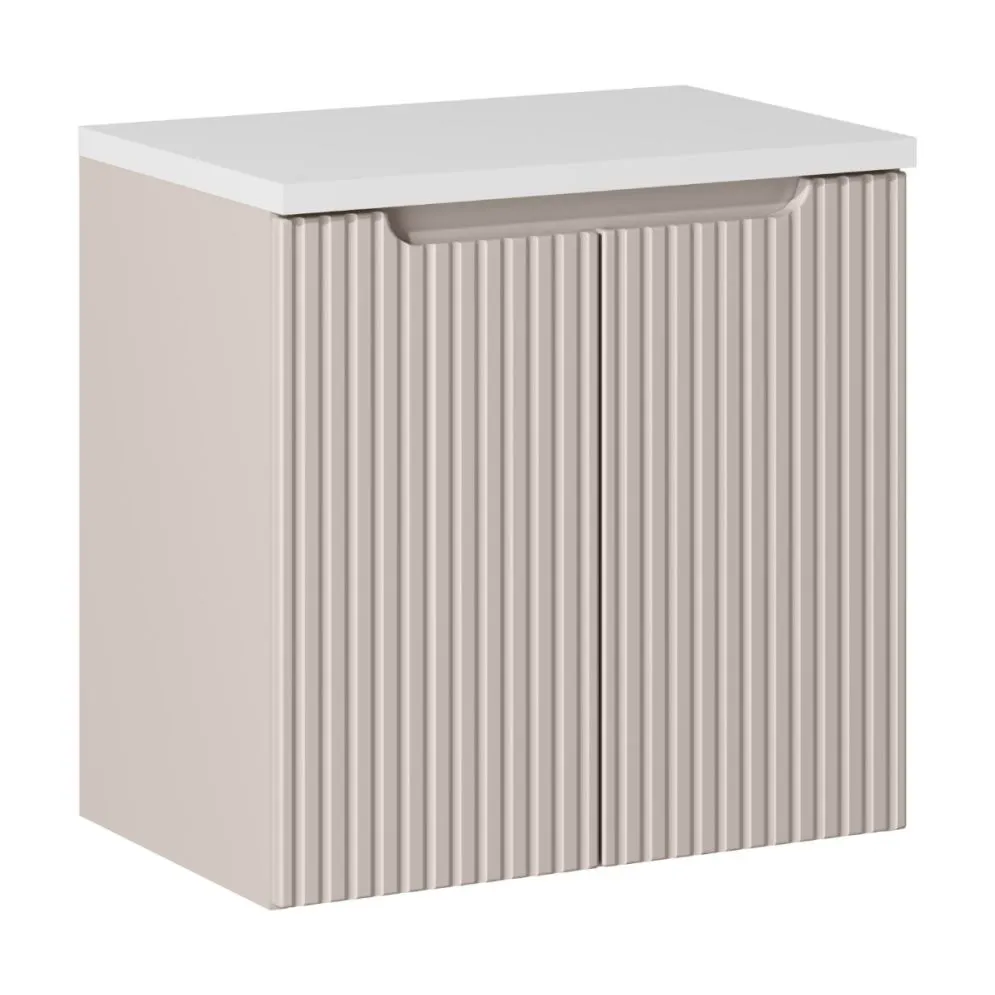 Szafka pod umywalkę NOVA CASHMERE 82-60-2D 60cm kaszmirowa wisząca I sklep meblowy MIRAT. styl RYFLOWANY